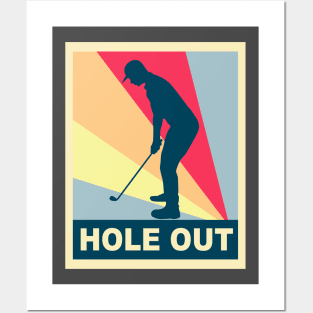 hole out of golf retro Posters and Art